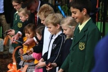 cutting the ribbon