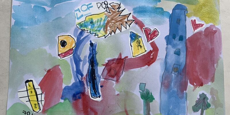 NSW - This artwork is about his neighbourhood. He wishes to have a black hole near his house so that criminals get stuck in it.