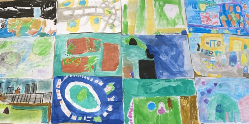 ACT - The students painted their favourite features from their neighbourhoods.