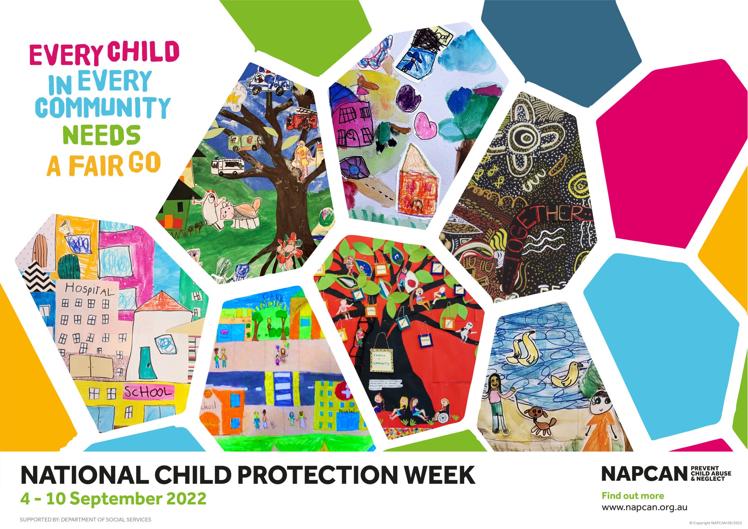 National Child Protection Week 2022 Poster Honeycomb NAPCAN national-child-protection-week-2022-poster-honeycomb-napcan