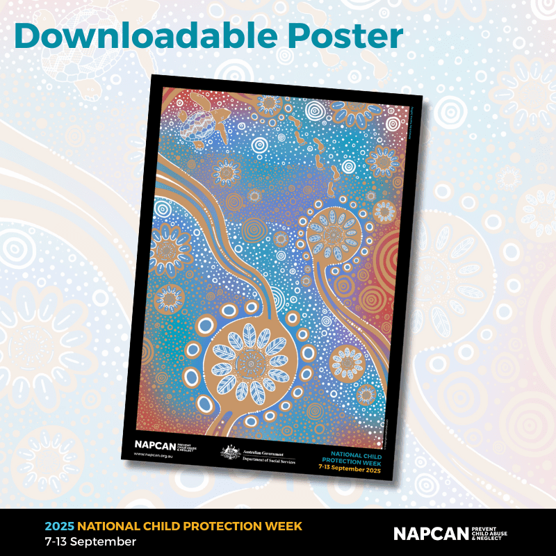 Image of indigenous poster for download for National Child Protection Week 2025 in Get Involved Page